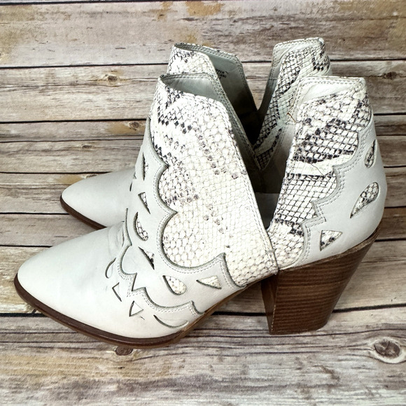 Gianni Bini GB Womens Beige Boho Western Block Heel Ankle Boots 11M - Picture 4 of 9